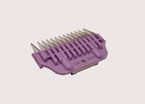 Purple hair clipper attachment, 1/4 inch guide comb.