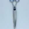 Professional hair-cutting scissors with blue handles