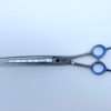 Professional hair cutting scissors with blue handles