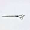 Professional hair cutting shears on white background.