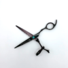 Professional hairdressing scissors on white background.