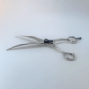 Professional hairdressing scissors on white background.