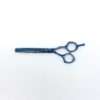 Blue hair thinning scissors on white background.