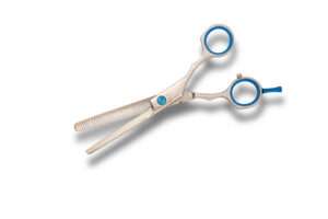 Hair thinning scissors with blue details