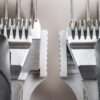 Close-up of electric hair clippers' blades.