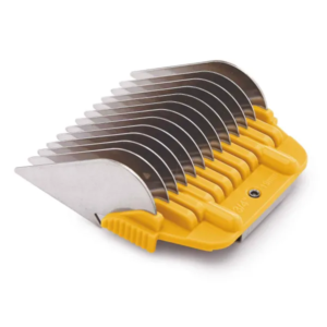 Yellow banana slicer on white background