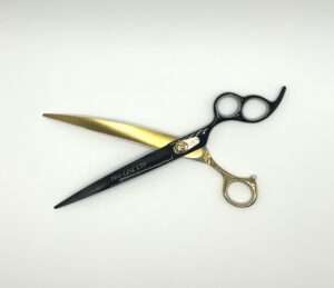 Professional hair scissors with ergonomic handles