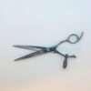 Professional hairdressing scissors with ergonomic handle