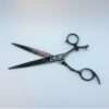 Professional hair scissors on white background