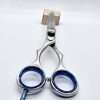 Professional haircut scissors with blue ring handles