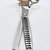 Professional thinning shears on white background.