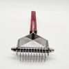 Meat tenderizer with red handle and metal blades.