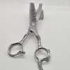 Silver hair thinning shears on white background