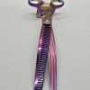 Colorful hair thinning scissors on white background.