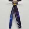 Purple thinning shears on white surface